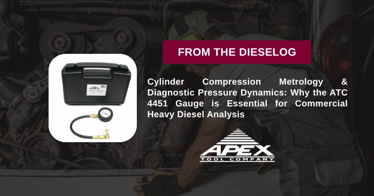 ATC 4451 Diesel Compression Gauge 0-1000 PSI Dual Scale Gauge Dial and USA Hose Assembly